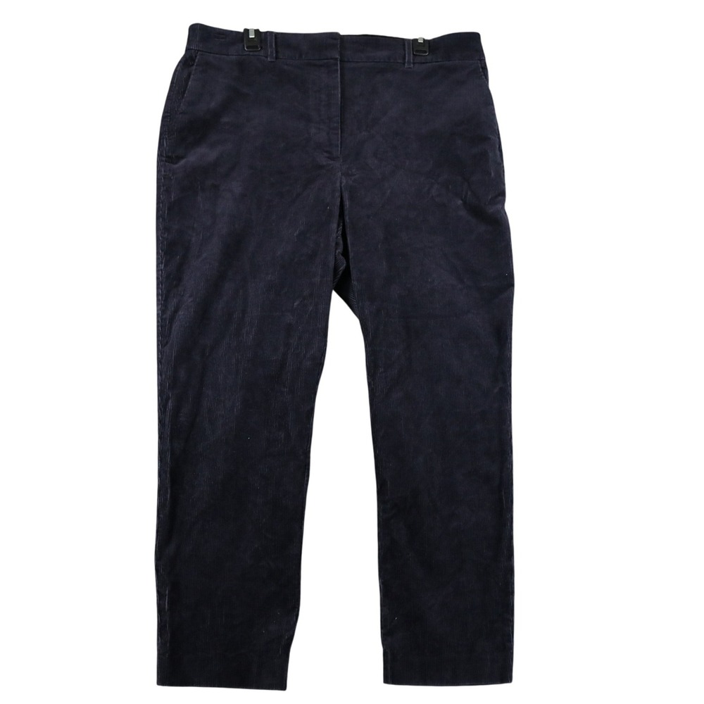 Boden Corduroy Pants Women 16-18 Navy Blue Straight Leg Stretch Casual